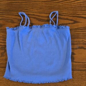 Blue Ribbed Women's Top FOREVER 21